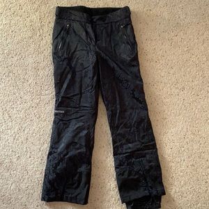 Black floral detail Marmot snow pants